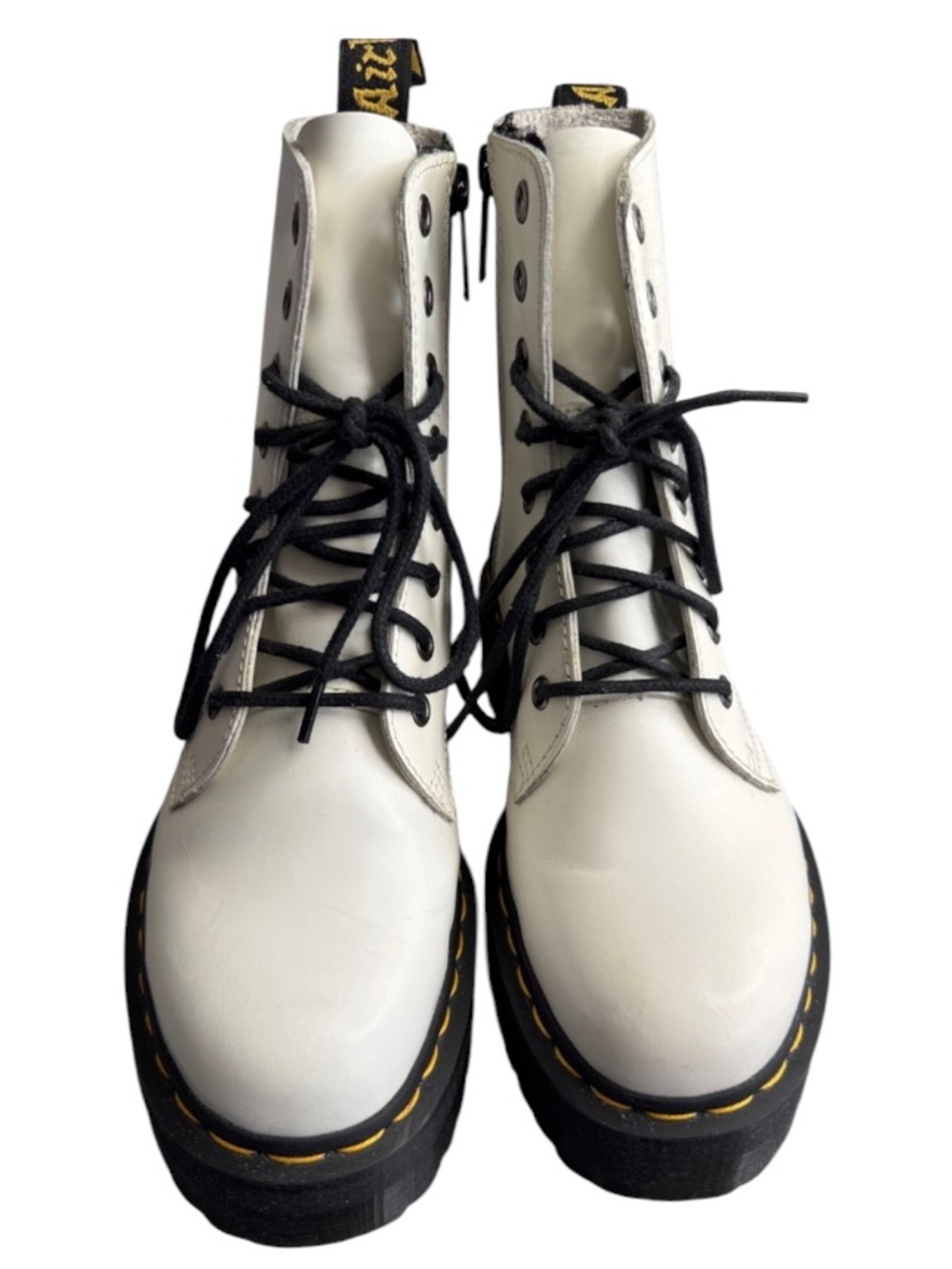 Dr. Marten Jadon Smooth Leather Platform Boots White Size EU37 US5M US6L